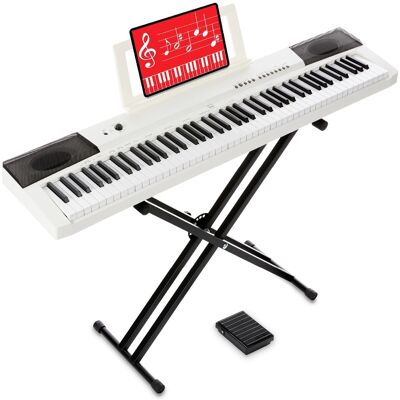 Best Choice Products - 88-Key Full Size Digital Piano for All Player Levels w/ Semi-Weighted Keys, Stand, Pedal - White Best Choice Products - 88-Key Full Size Digital Piano for All Player Levels w/ Semi-Weighted Keys, Stand, Pedal - White