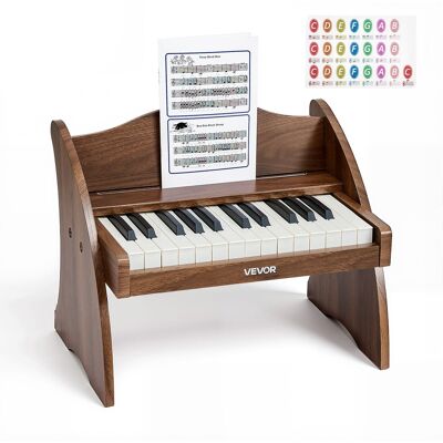 VEVOR - Kids Piano Keyboard, 25 Keys Wooden Digital Piano for Kids, Mini Music Educational Instrument Toy with Realistic Sound - Walnut VEVOR - Kids Piano Keyboard, 25 Keys Wooden Digital Piano for Kids, Mini Music Educational Instrument Toy with Realistic Sound - Walnut