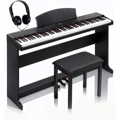 Winado - 88 Key Semi-Weighted Standard Keyboards Digital Piano with Furniture Stant, Piano Bench, MIDI Bluetooth, Triple Pedals Winado - 88 Key Semi-Weighted Standard Keyboards Digital Piano with Furniture Stant, Piano Bench, MIDI Bluetooth, Triple Pedals