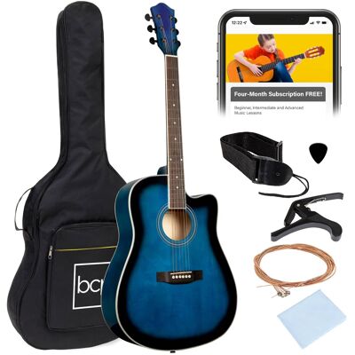 Best Choice Products - 41in Full Size Beginner Acoustic Guitar Set with Case, Strap, Capo, Strings - Blue Best Choice Products - 41in Full Size Beginner Acoustic Guitar Set with Case, Strap, Capo, Strings - Blue