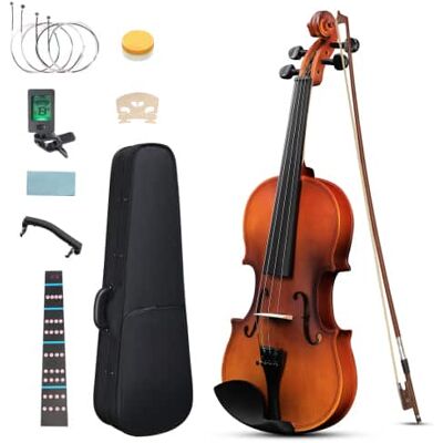Winado - Violin for Beginners, 3/4 Full Size Acoustic Fiddle Kit, Includes Case, Bow, Rosin - Natural Winado - Violin for Beginners, 3/4 Full Size Acoustic Fiddle Kit, Includes Case, Bow, Rosin - Natural