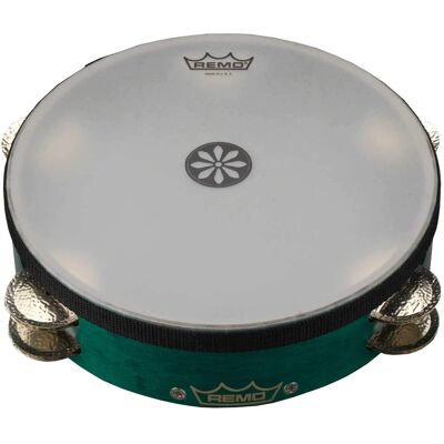 Remo - TA-3010-LR Valencia Lotus Tambourine, Layne Redmond Design, Pre-Tuned Renaissance Head, Double-Row German Silver Jingles Remo - TA-3010-LR Valencia Lotus Tambourine, Layne Redmond Design, Pre-Tuned Renaissance Head, Double-Row German Silver Jingles