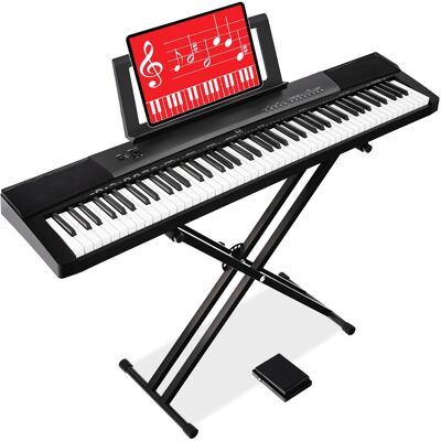 Best Choice Products - 88-Key Full Size Digital Piano for All Player Levels w/ Semi-Weighted Keys, Stand, Pedal - Black Best Choice Products - 88-Key Full Size Digital Piano for All Player Levels w/ Semi-Weighted Keys, Stand, Pedal - Black