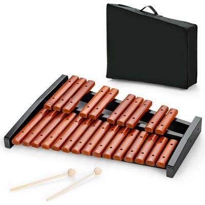 Costway - 25 Note Xylophone Wooden Percussion Educational Instrument w/ 2 Mallets - Brown,Black Costway - 25 Note Xylophone Wooden Percussion Educational Instrument w/ 2 Mallets - Brown,Black