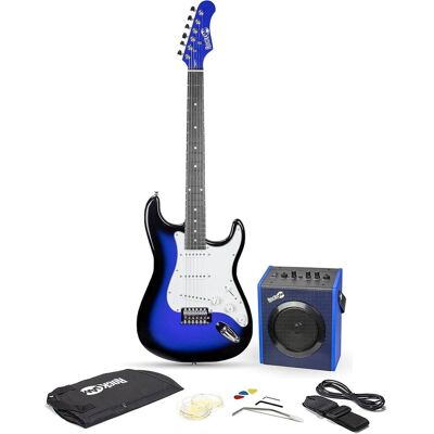 Rockjam - Full Size Electric Guitar Kit - Blueburst - Blue Rockjam - Full Size Electric Guitar Kit - Blueburst - Blue