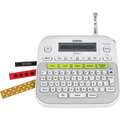 Brother - P-touch, PT-D210, Easy-to-Use Label Maker, One-Touch Keys, Multiple Font Styles, 27 User-Friendly Templates - White/Gray Brother - P-touch, PT-D210, Easy-to-Use Label Maker, One-Touch Keys, Multiple Font Styles, 27 User-Friendly Templates - White/Gray