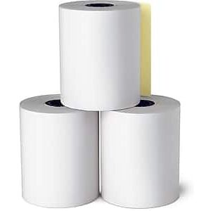 Staples - 2 Part Carbonless Cash Register/POS Rolls, 3" x 90', 10/Pack - White/Canary Staples - 2 Part Carbonless Cash Register/POS Rolls, 3" x 90', 10/Pack - White/Canary