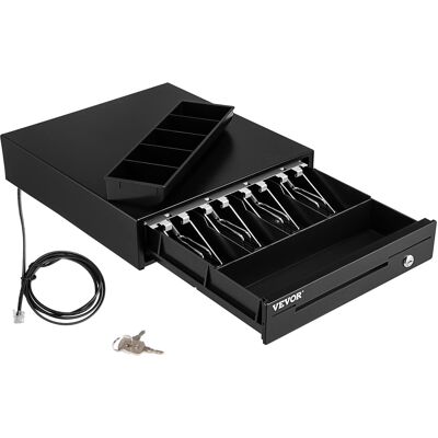 VEVOR Cash Register Drawer, 13\" 12V, for POS System with 4 Bill 5 Coin Cash Tray,Removable Coin Compartment & 2 Keys Included VEVOR Cash Register Drawer, 13\" 12V, for POS System with 4 Bill 5 Coin Cash Tray,Removable Coin Compartment & 2 Keys Included