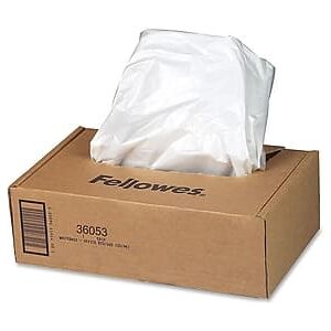 Fellowes - Shredder Bags 9 Gal., 100/Box - Clear Fellowes - Shredder Bags 9 Gal., 100/Box - Clear