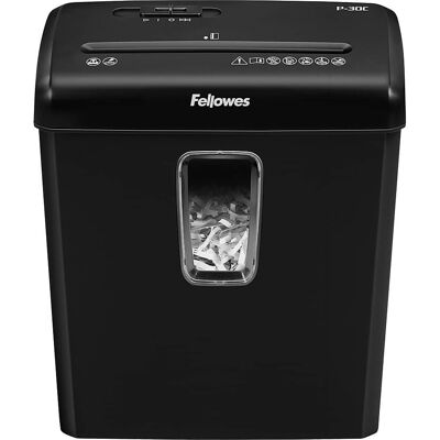 Fellowes - Powershred P-30C, 6 Sheet Cross Cut Paper Shredder - Black Fellowes - Powershred P-30C, 6 Sheet Cross Cut Paper Shredder - Black