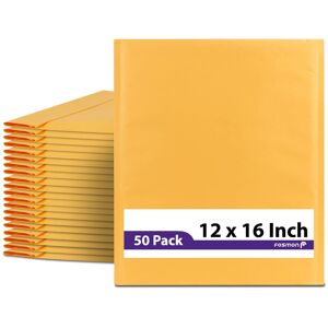 Fosmon - #6 Kraft Bubble Mailer 12 x 16 inches, Padded Shipping Envelopes for Book, Documents, 12 x 15" Usable size - 50 Pack - Orange Fosmon - #6 Kraft Bubble Mailer 12 x 16 inches, Padded Shipping Envelopes for Book, Documents, 12 x 15" Usable size - 50 Pack - Orange