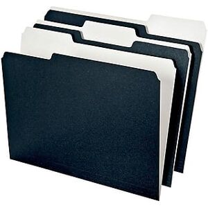 Pendaflex - Earthwise Recycled File Folder, 1/3-Cut Tab, Assorted, Letter Size, 50/Pack (16101EE) - Black/White Pendaflex - Earthwise Recycled File Folder, 1/3-Cut Tab, Assorted, Letter Size, 50/Pack (16101EE) - Black/White