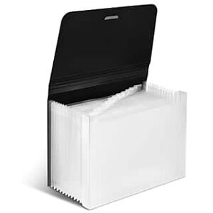 Staples - Moisture Resistant Plastic Accordion File, 13-Pocket, Letter Size - Black Staples - Moisture Resistant Plastic Accordion File, 13-Pocket, Letter Size - Black