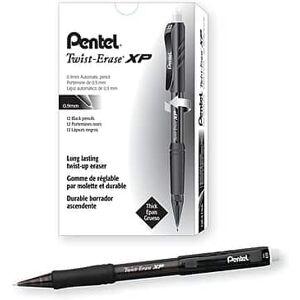 Pentel - Twist-Erase EXPRESS Mechanical Pencil, 0.9mm, #2 Medium Lead, Dozen - Black Pentel - Twist-Erase EXPRESS Mechanical Pencil, 0.9mm, #2 Medium Lead, Dozen - Black