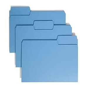 Smead - SuperTab File Folder, Oversized 1/3-Cut Tab, Letter Size, 100/Box - Blue Smead - SuperTab File Folder, Oversized 1/3-Cut Tab, Letter Size, 100/Box - Blue