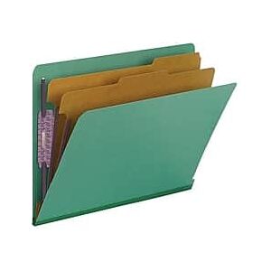 Smead - SafeSHIELD 50% Recycled Heavy Duty Pressboard Classification Folder, 2-Dividers, 2" Expansion, Letter Size,10/Box - Green Smead - SafeSHIELD 50% Recycled Heavy Duty Pressboard Classification Folder, 2-Dividers, 2" Expansion, Letter Size,10/Box - Green