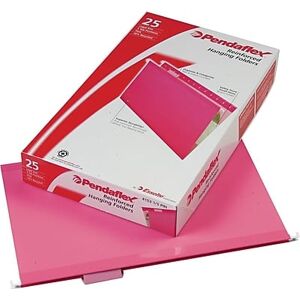 Pendaflex - 10 Heavy Duty Reinforced Hanging File Folder, 1/5-Tab, Legal, 25/Box - Pink Pendaflex - 10 Heavy Duty Reinforced Hanging File Folder, 1/5-Tab, Legal, 25/Box - Pink