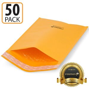 Fosmon - #0 Kraft Bubble Mailer 6.5" x 10", Extra Wide Padded Shipping Envelopes, 6.5 x 9" Usable Size - 50 Pack - Orange Fosmon - #0 Kraft Bubble Mailer 6.5" x 10", Extra Wide Padded Shipping Envelopes, 6.5 x 9" Usable Size - 50 Pack - Orange