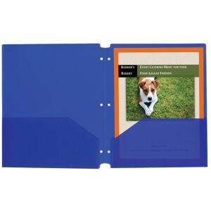 C-line - Two-Pocket Poly Portfolios with Three-Hole Punch, Blue, Box of 25 C-line - Two-Pocket Poly Portfolios with Three-Hole Punch, Blue, Box of 25