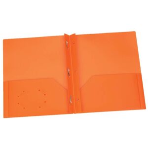 Oxford - Poly Two Pocket Portfolio with Prongs, Orange, Pack of 25 Oxford - Poly Two Pocket Portfolio with Prongs, Orange, Pack of 25