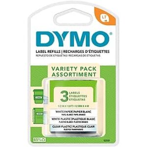 Dymo - LetraTag 12331 Variety Pack Label Maker Tape, 1/2" x 13', 3/Pack (12331) - Assorted Colors Dymo - LetraTag 12331 Variety Pack Label Maker Tape, 1/2" x 13', 3/Pack (12331) - Assorted Colors