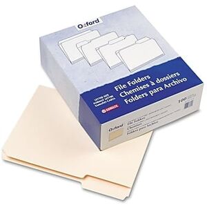 Pendaflex - Recycled File Folder, 1/3-Cut Tab, Assorted, Letter Size, 100/Box - Manila Pendaflex - Recycled File Folder, 1/3-Cut Tab, Assorted, Letter Size, 100/Box - Manila