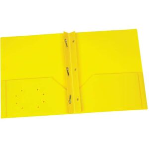 Oxford - Yellow Poly Two Pocket Portfolio with Prongs, Pack of 25 Oxford - Yellow Poly Two Pocket Portfolio with Prongs, Pack of 25