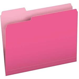 Pendaflex - Recycled File Folder, 1/3-Cut Tab, Assorted, Letter Size, 100/Box (152 1/3 PIN) - Pink/Light Pink Pendaflex - Recycled File Folder, 1/3-Cut Tab, Assorted, Letter Size, 100/Box (152 1/3 PIN) - Pink/Light Pink