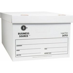 Business Source - Storage Box Legal Closure Stackable Cardboard White For File Recycled 12 / Carton Business Source - Storage Box Legal Closure Stackable Cardboard White For File Recycled 12 / Carton