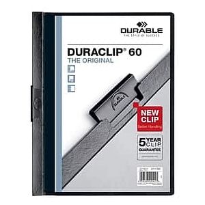 Durable - Report Cover with DURACLIP, Letter-size, Holds Up to 60 Pages, Clear Cover/ 25 per Box - Black Durable - Report Cover with DURACLIP, Letter-size, Holds Up to 60 Pages, Clear Cover/ 25 per Box - Black