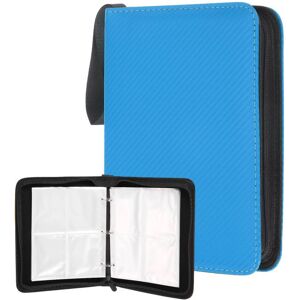 Unique Bargains - 4 Pocket Trading Card Binder, Holds 400 Top Loaders Light-Textured PU Cover with Zipper for TCG Game - Blue Unique Bargains - 4 Pocket Trading Card Binder, Holds 400 Top Loaders Light-Textured PU Cover with Zipper for TCG Game - Blue