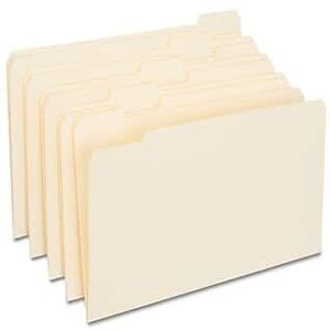 Staples - 30% Recycled File Folder, 1/5 Cut, Legal Size, 100/Box (ST163378/163378) - Manila Staples - 30% Recycled File Folder, 1/5 Cut, Legal Size, 100/Box (ST163378/163378) - Manila