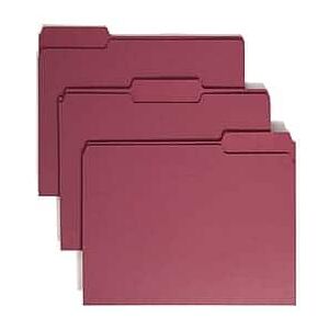 Smead - File Folders, 1/3-Cut Tab, Letter Size, 100/Box (13093) - Maroon Smead - File Folders, 1/3-Cut Tab, Letter Size, 100/Box (13093) - Maroon