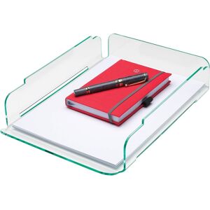 Lorell - Single Stacking Document Tray Desktop Durable Lightweight Non skid Stackable Green Acrylic - Clear Lorell - Single Stacking Document Tray Desktop Durable Lightweight Non skid Stackable Green Acrylic - Clear