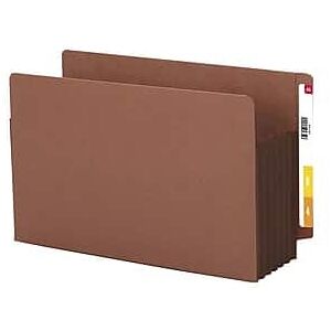 Smead - Tab Pocket, Reinforced Straight-Cut Tab, 5.25 Expansion, XL Legal, Redrope with Dark Brown Gusset, 10/Box - Dark Brown/Redrope Smead - Tab Pocket, Reinforced Straight-Cut Tab, 5.25 Expansion, XL Legal, Redrope with Dark Brown Gusset, 10/Box - Dark Brown/Redrope