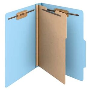 Staples - Heavy Duty Pressboard Classification Folder, 1-Divider, 2" Expansion, Letter Size, 10/Pack - Light Blue Staples - Heavy Duty Pressboard Classification Folder, 1-Divider, 2" Expansion, Letter Size, 10/Pack - Light Blue