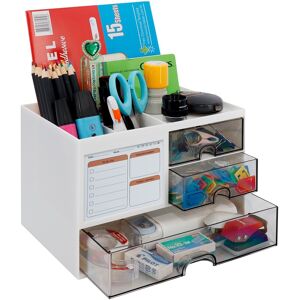 Garnen - Desk Organizer With Drawers, Makeup Organizer Countertop Vanity Organization & Storage, Pencil Pen Holder for Desk - White Garnen - Desk Organizer With Drawers, Makeup Organizer Countertop Vanity Organization & Storage, Pencil Pen Holder for Desk - White
