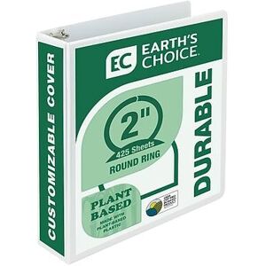 Samsill - Earth's Choice Plant-Based Durable 2" View Binder,3-Ring , Made in USA - White Samsill - Earth's Choice Plant-Based Durable 2" View Binder,3-Ring , Made in USA - White