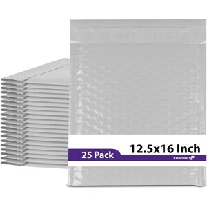 Fosmon - #6 Poly Bubble Mailer 12.5 x 16, Extra Wide Padded Shipping Envelopes, 12 x 15" Usable size - 25 Pack - White Fosmon - #6 Poly Bubble Mailer 12.5 x 16, Extra Wide Padded Shipping Envelopes, 12 x 15" Usable size - 25 Pack - White
