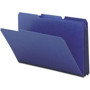 Smead Manufacturing - Expanding Recycled Heavy Pressboard Folders, 1/3-Cut Tabs: Assorted, Legal Size, 1" Expansion, Dark Blue, 25/Box Smead Manufacturing - Expanding Recycled Heavy Pressboard Folders, 1/3-Cut Tabs: Assorted, Legal Size, 1" Expansion, Dark Blue, 25/Box