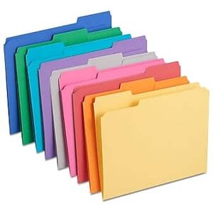Staples - Reinforced File Folders, 1/3-Cut Tab, Letter Size, 100/Box (ST508994-CC) - Assorted Colors Staples - Reinforced File Folders, 1/3-Cut Tab, Letter Size, 100/Box (ST508994-CC) - Assorted Colors