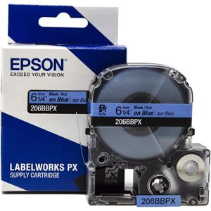Epson - 1/4" Black on Blue Tape - 206BBPX Epson - 1/4" Black on Blue Tape - 206BBPX