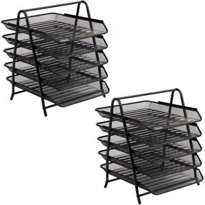 Mind Reader - Network Collection, 5-Tier Paper Tray, File Storage, Desktop Organizer, Metal Mesh, Set of 2, Black Mind Reader - Network Collection, 5-Tier Paper Tray, File Storage, Desktop Organizer, Metal Mesh, Set of 2, Black