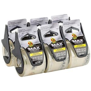 Duck - Max Strength Packaging Tape with Dispenser, 1.88" x 22 yards, 6/Pack - Clear Duck - Max Strength Packaging Tape with Dispenser, 1.88" x 22 yards, 6/Pack - Clear