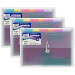 BAZIC Products - Rainbow 7-Pocket Letter Size Poly Expanding File, Pack of 3 BAZIC Products - Rainbow 7-Pocket Letter Size Poly Expanding File, Pack of 3