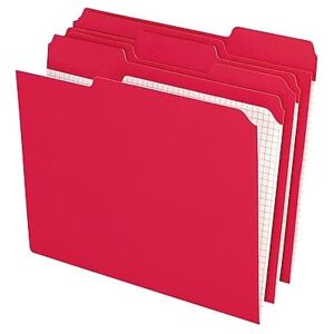 Pendaflex - Reinforced Top Tab File Folders, 1/3 Cut, Letter, 100/Box - Red Pendaflex - Reinforced Top Tab File Folders, 1/3 Cut, Letter, 100/Box - Red
