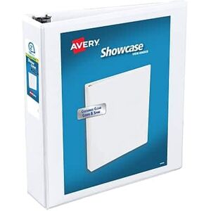 Avery - Showcase 2" 3-Ring View Binders, Slant Ring - White Avery - Showcase 2" 3-Ring View Binders, Slant Ring - White