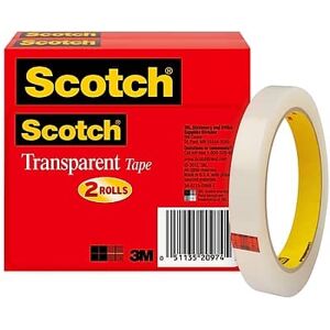 Scotch - Tape Refill, 0.5" x 72 yds., 3" Core, 2 Rolls/Pack - Transparent Clear Scotch - Tape Refill, 0.5" x 72 yds., 3" Core, 2 Rolls/Pack - Transparent Clear