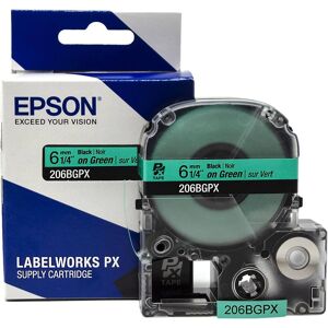 Epson - 1/4" Tape - 206BGPX - Black on Green Epson - 1/4" Tape - 206BGPX - Black on Green