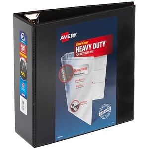 Avery - Heavy Duty 4" 3-Ring View Binders, D-Ring - Black Avery - Heavy Duty 4" 3-Ring View Binders, D-Ring - Black